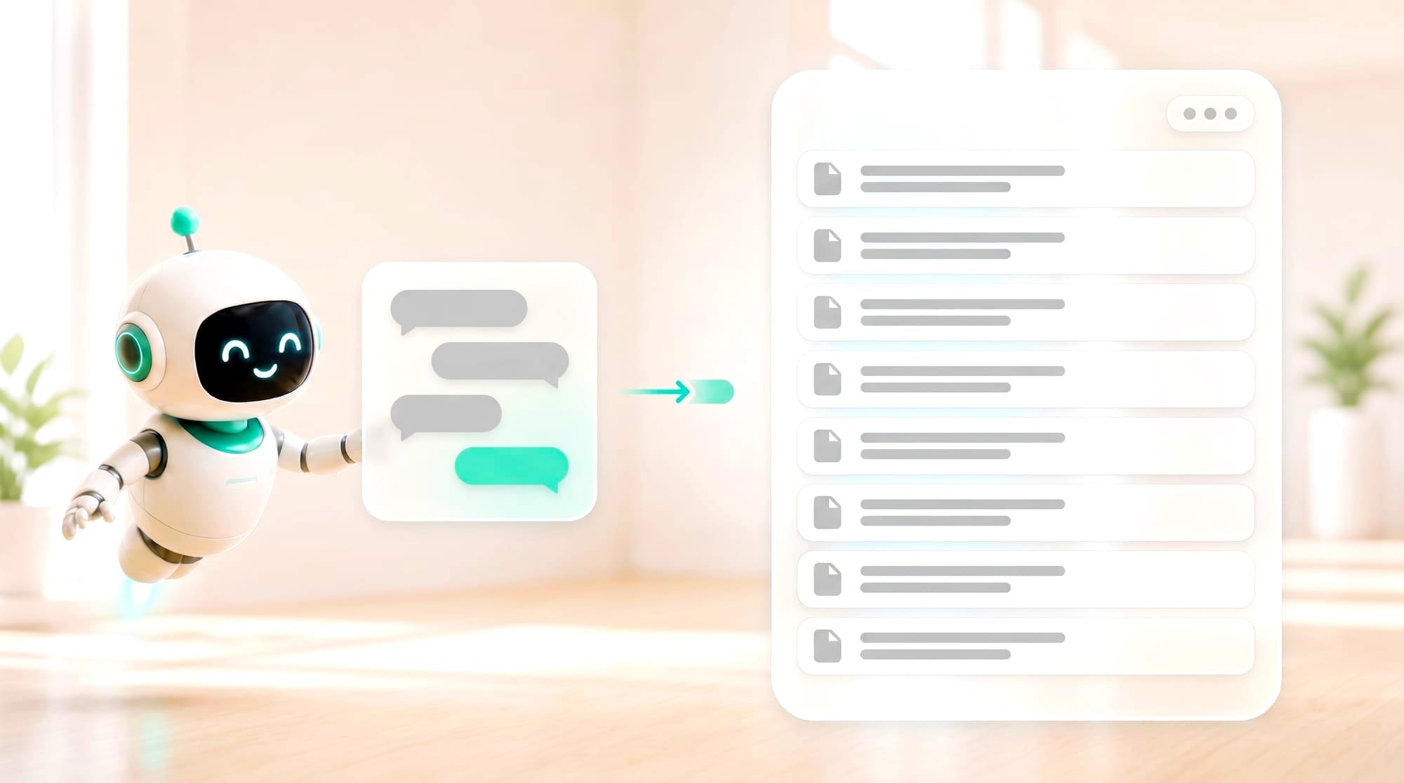 An old-style chatbot stops at replying to the message, while the queue of real cases stays just as high