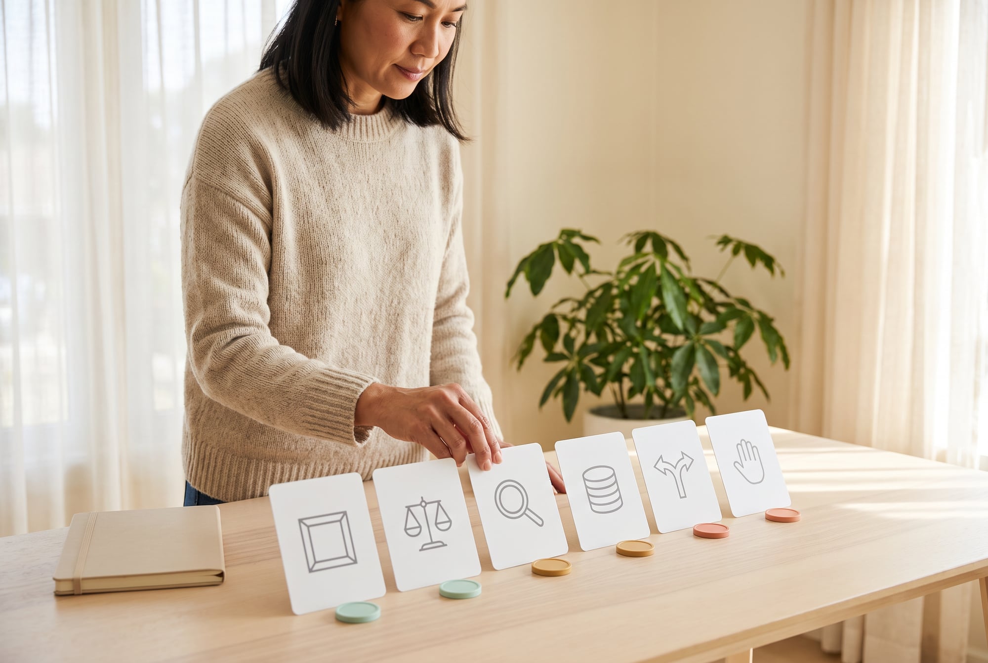 Six tools standing for the key skills of 2029, laid out like a craftsman's toolkit